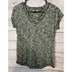 Xersion Multicolor Space-Dyed V-Neck Tee Medium